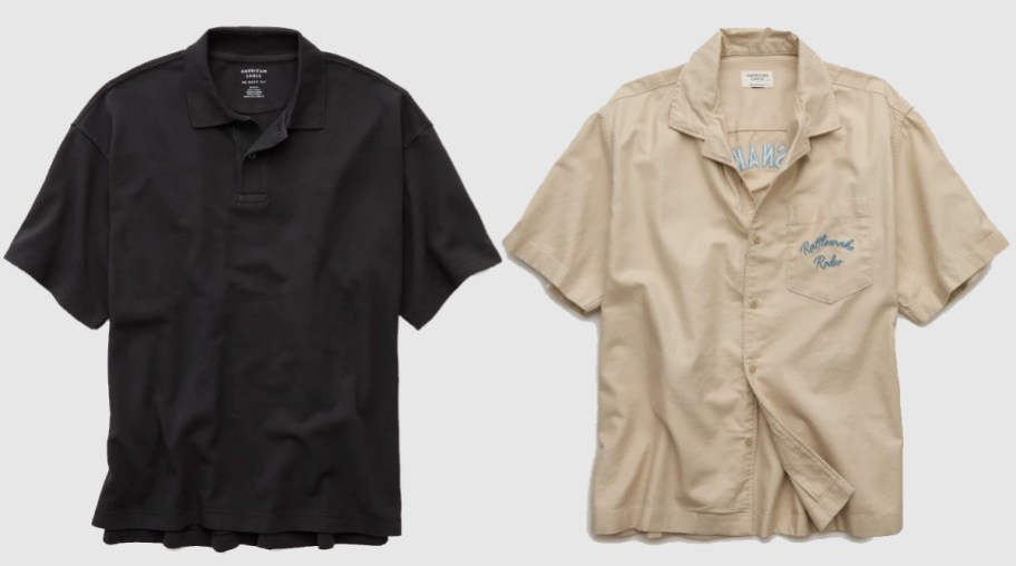 black and tan polo tops