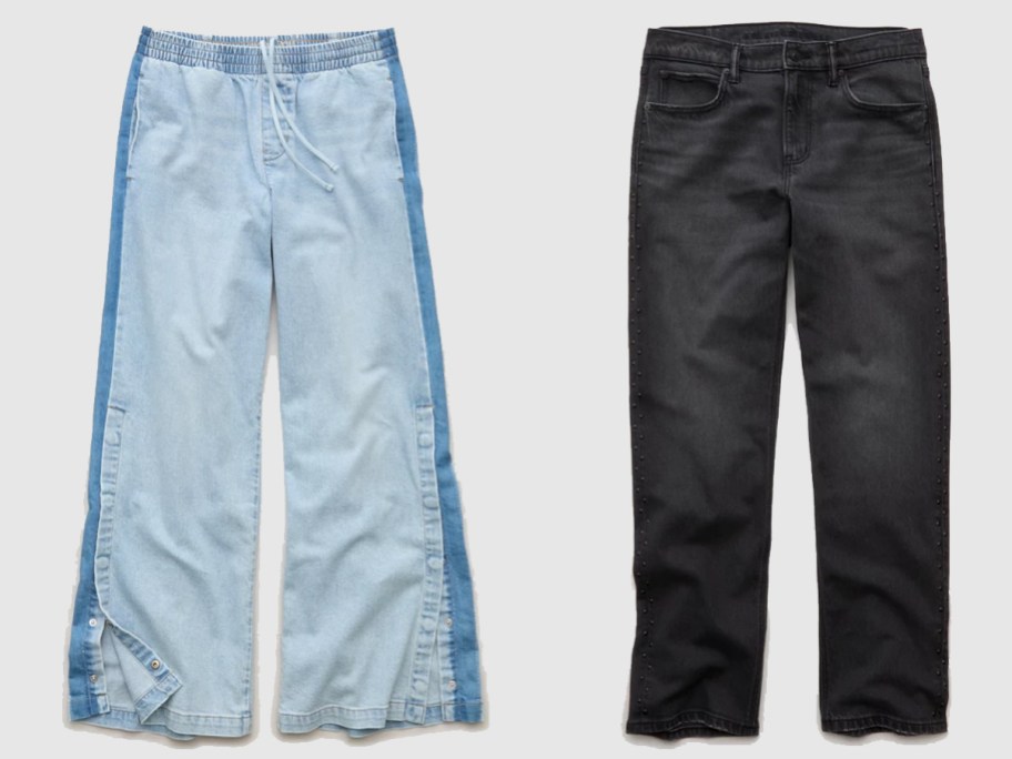 blue and black jeans