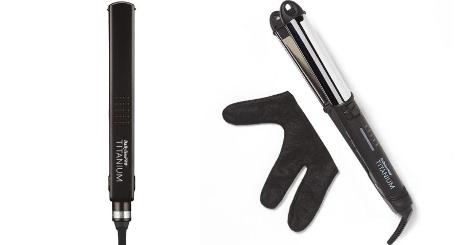 babybliss flat iron and flat iron with glove