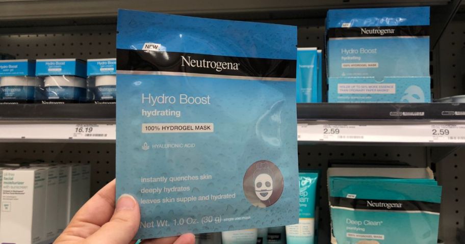 Neutrogena Hydro Boost Hydrating Mask in hand in store