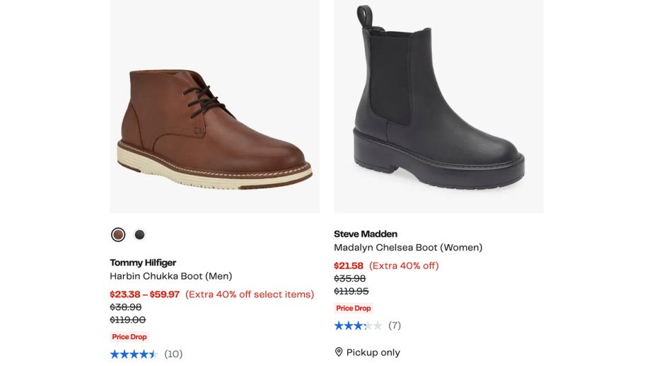 brown and black boots 