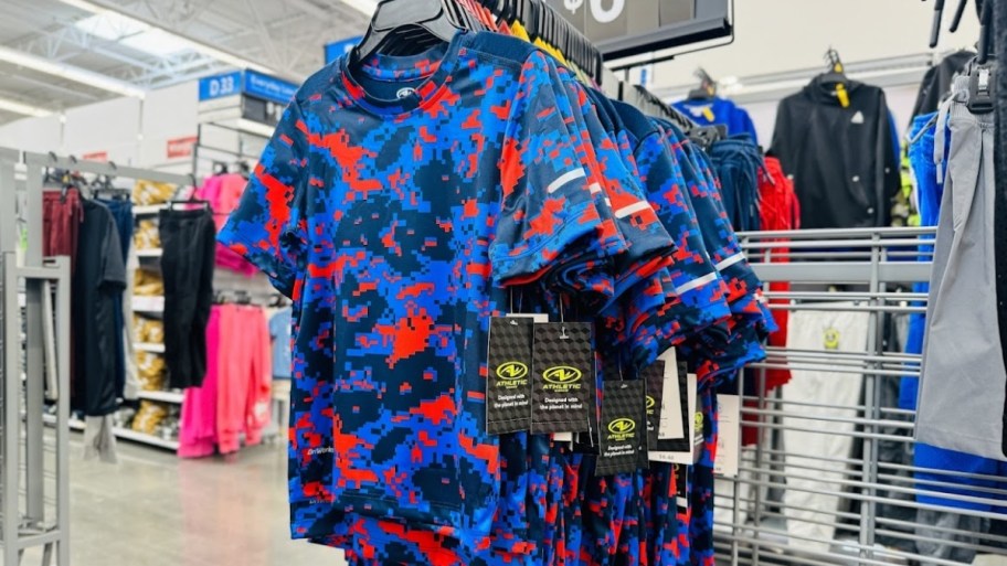 Athletic works clothing display inside Walmart store