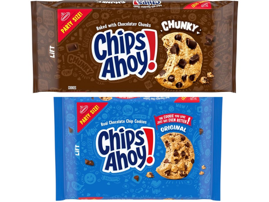two chips ahoy cookie boxes 