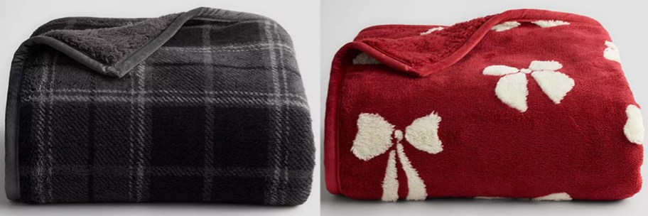 black and red throw blankets