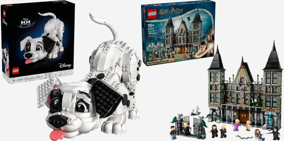 dalmation puppy and malfoy house lego sets