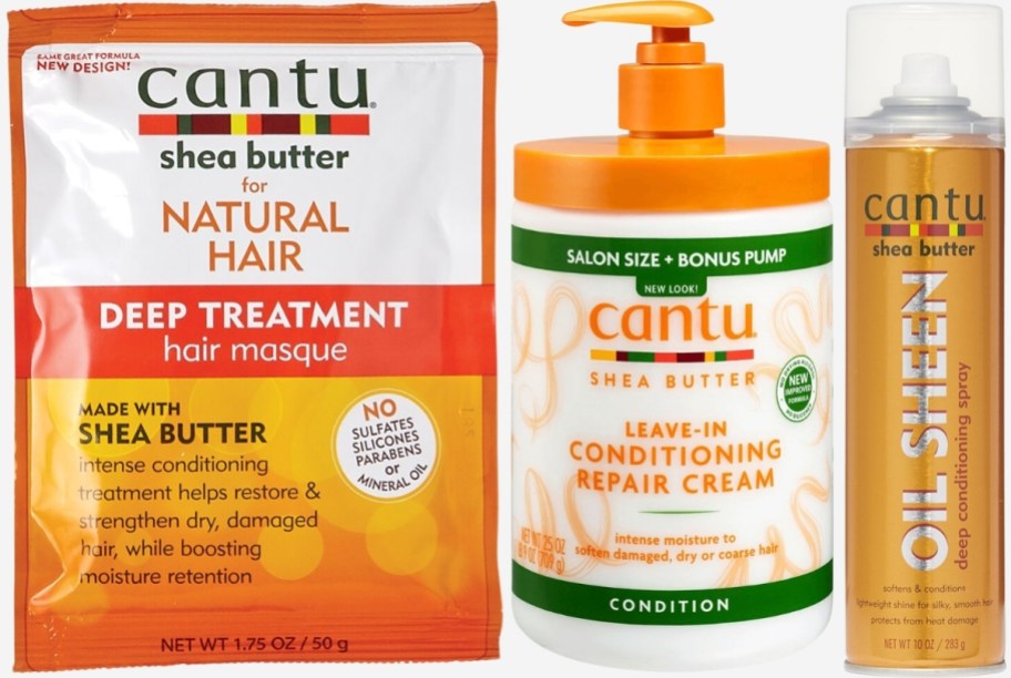 deep conditioning packette, conditioining repair cream, and spray oil