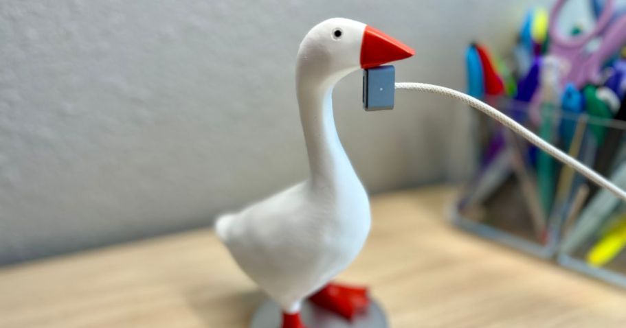 Last Chance To Score 50% Off This Magnetic Desk Goose (Holds Your Keys & More)