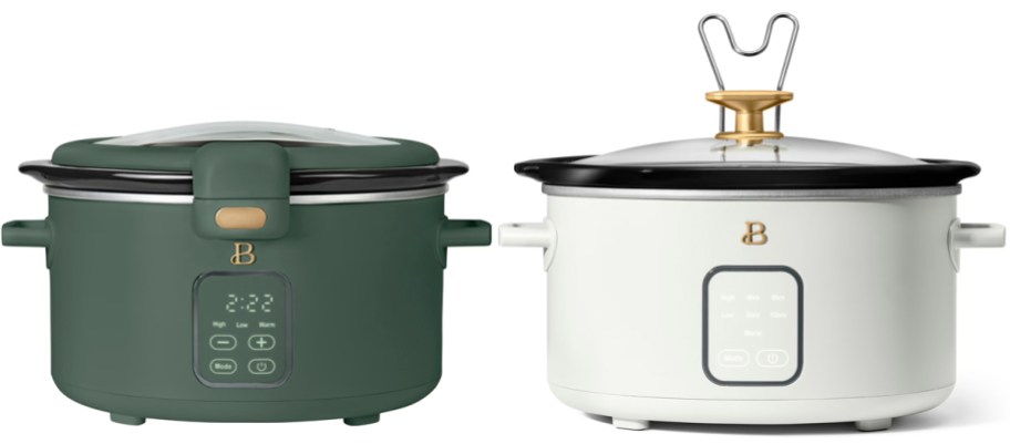 green and white slow cookers