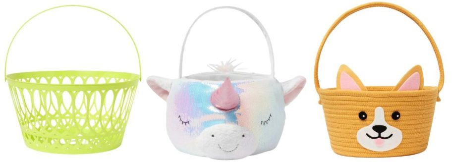 three easter baskets