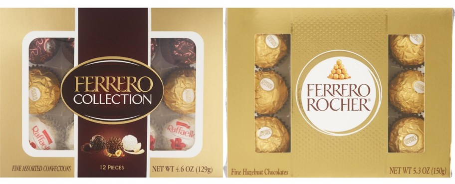 two ferrero chocolate boxes 