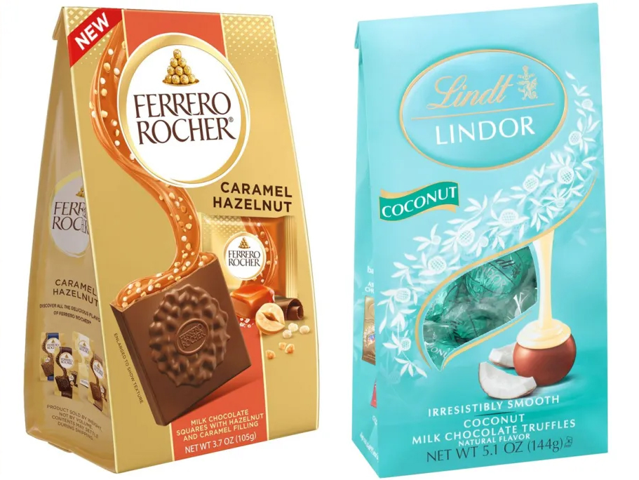 ferrero and lindt chocolate bags 