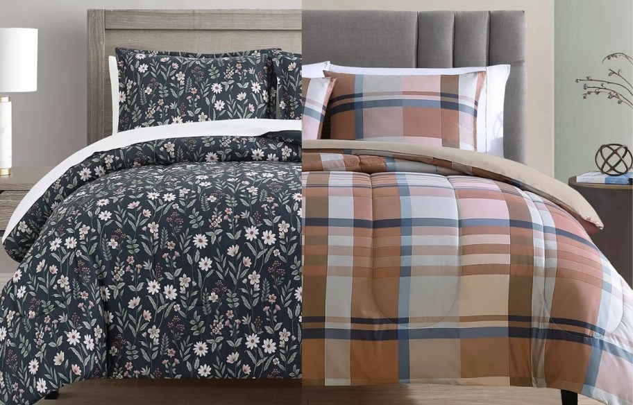 two comforters sets in two different colors