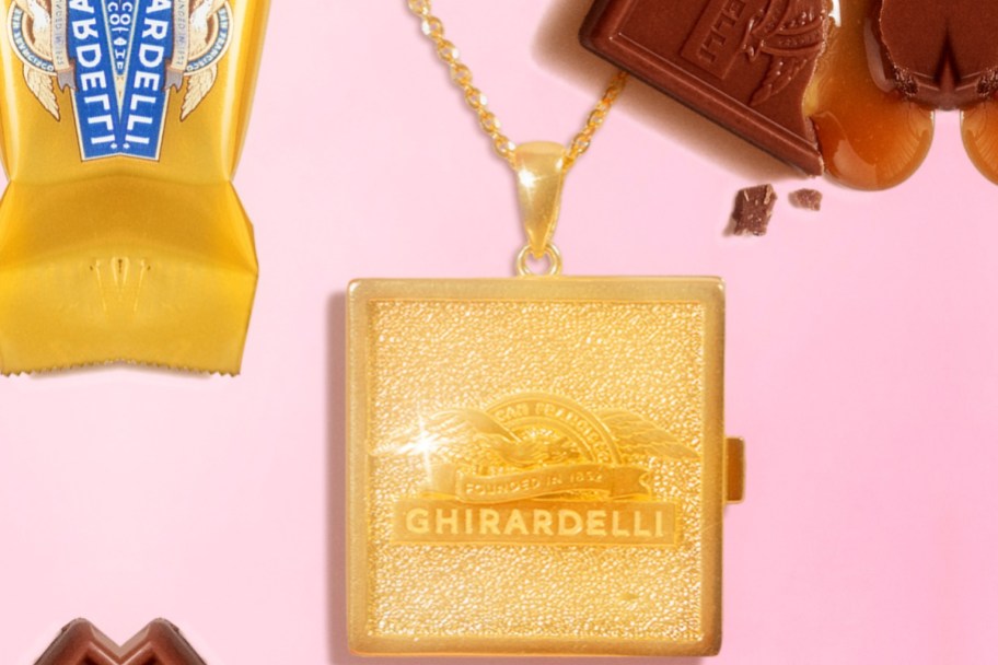 gold chocolate shaped necklace