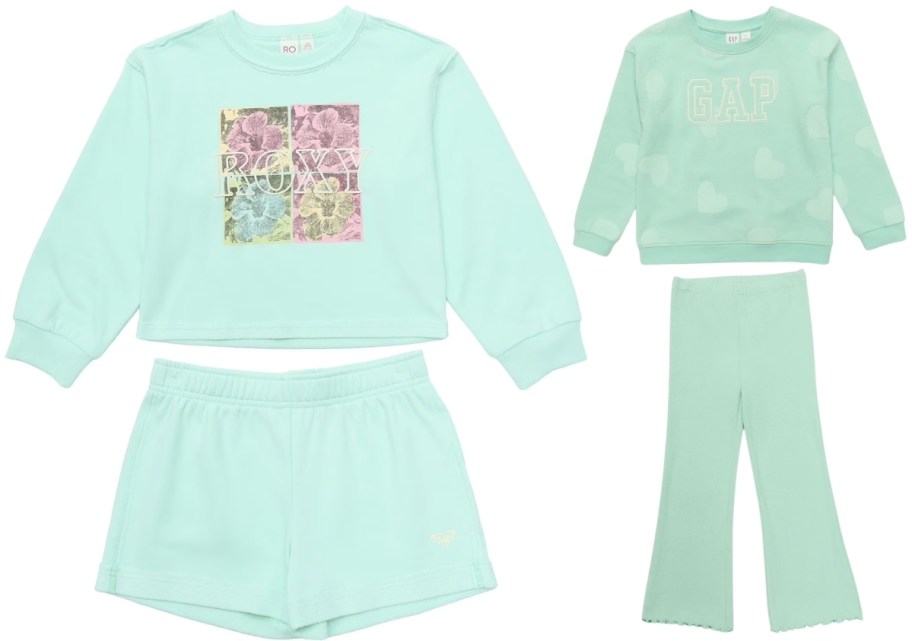 girls 2 piece short set and toddler girls 2 piece lounge set