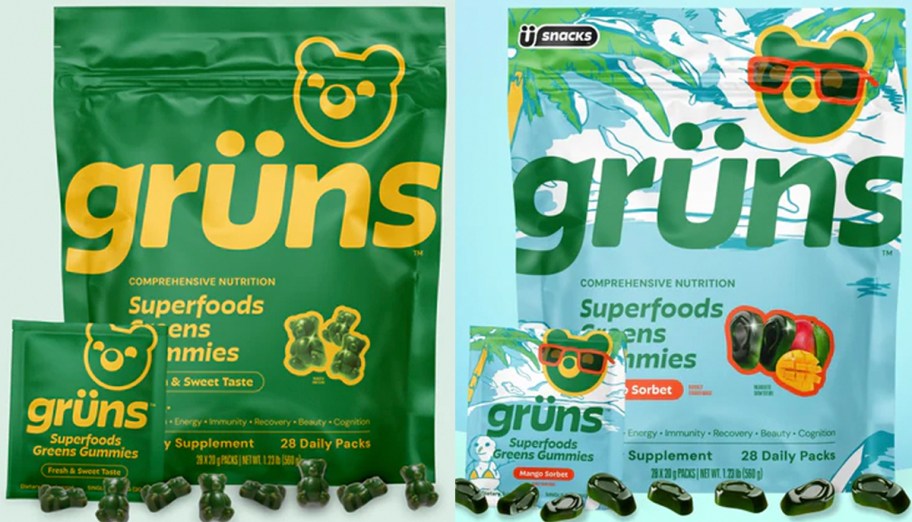 two bags of gruns gummies 