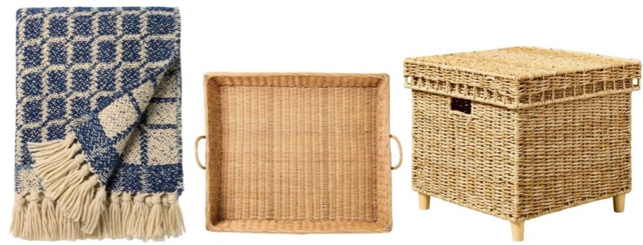 hearth & hand with magnolia blanket, tray, and storage box