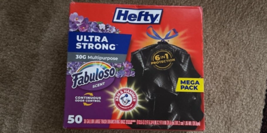 Hefty 30-Gallon Fabuloso Trash Bags 50-Count Just $12 Shipped on Amazon