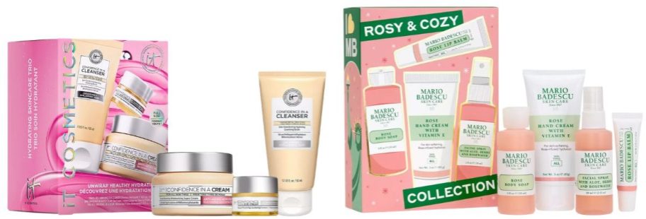 IT Cosmetics 3-Piece Unwrap Healthy Hydration Skincare Set and Mario Badescu 4-Piece Rosy & Cozy Set