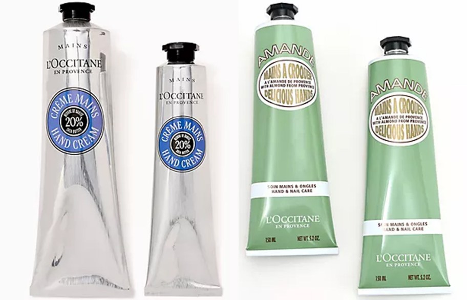 4 loccitane hand cream bottles 