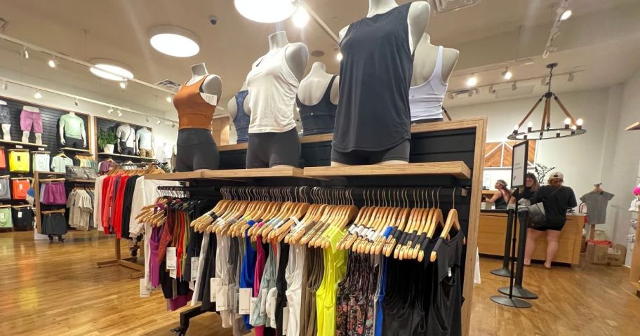 lululemon tank tops on display