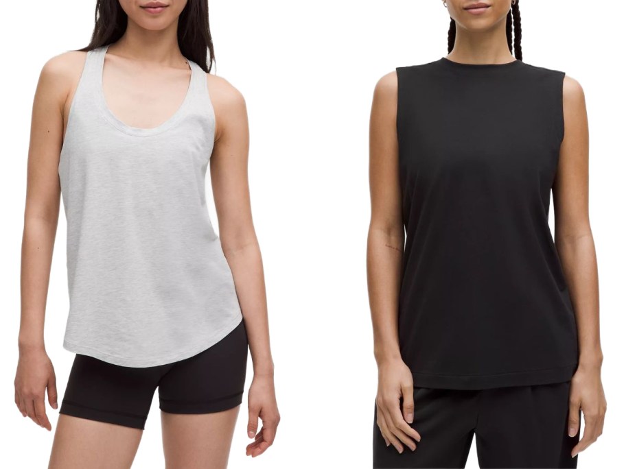 stock images of two lululemom tank tops