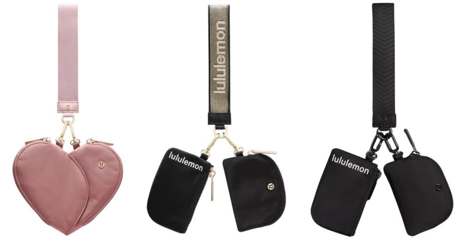 three lululemon Dual Pouch Wristlets