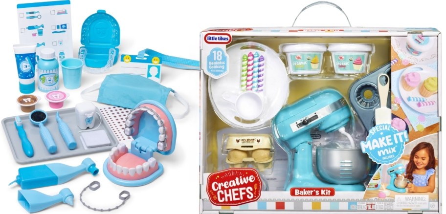 dentist playset and baking playset