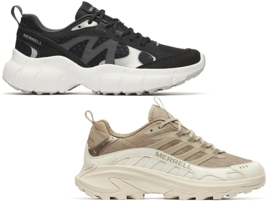 black and tan merrell shoes