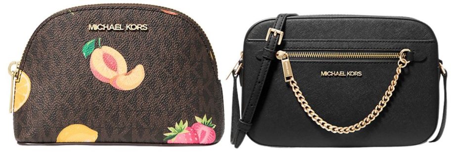 michael kors Signature Logo Travel Kit and Jet Set Large Saffiano Leather Crossbody Bag