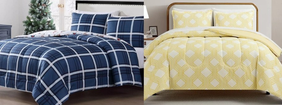 two comforters sets in two different colors
