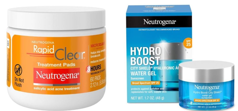 neutrogena pads and water cream 