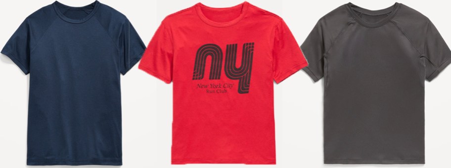 Old navy blue, red and gray tops