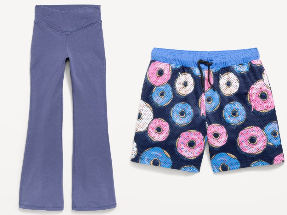 blue girls leggings and donut shorts