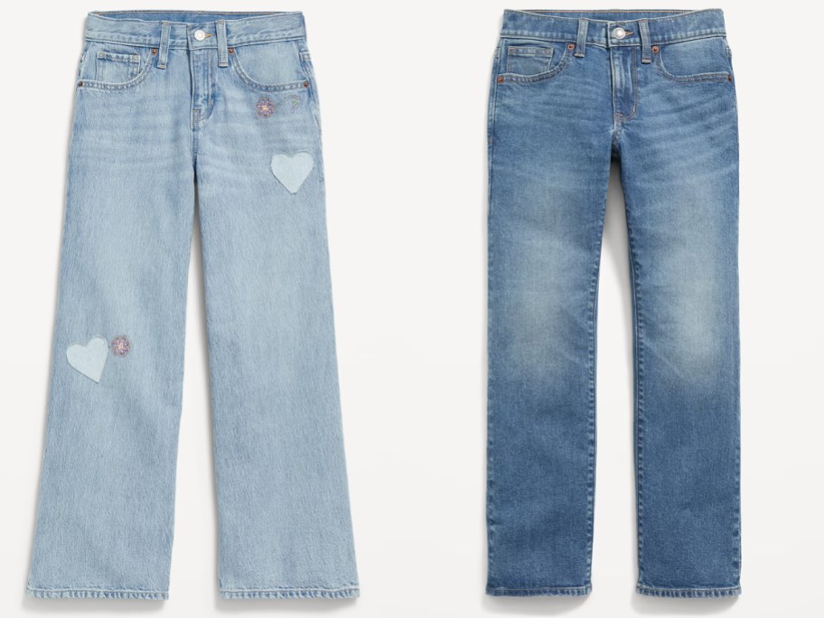 two pairs of kids jeans