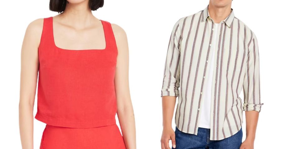 old navy womens and mens tops