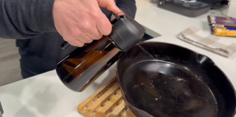 This Olive Oil Dispenser Pours AND Sprays – Just $5.99 on Amazon