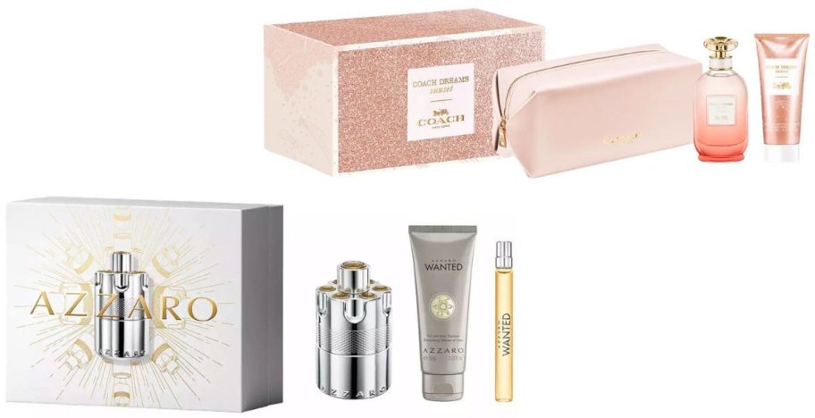 stock image of two different perfume sets