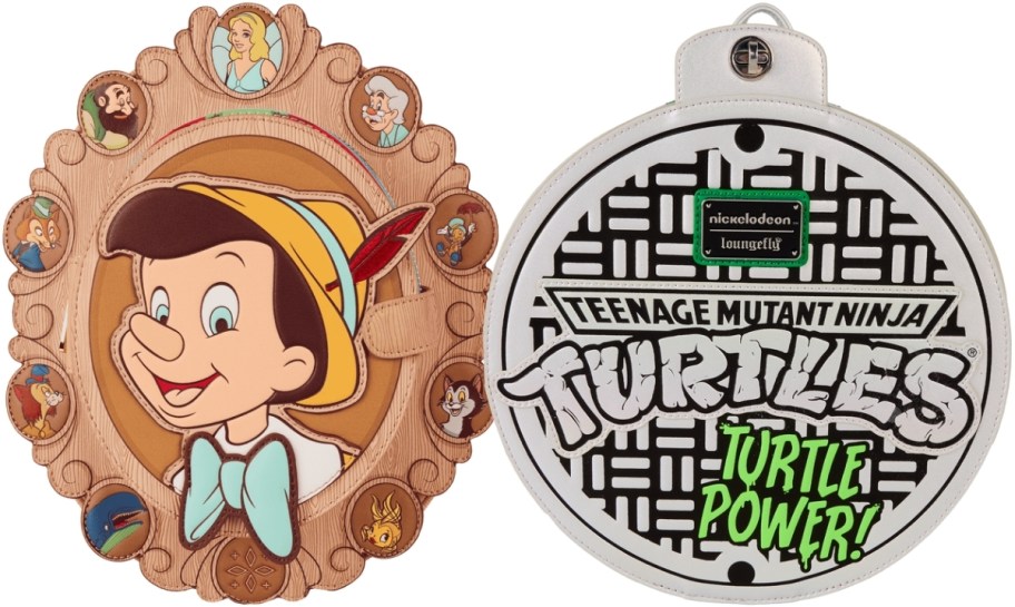 pinocchio and ninja turtle mini backpacks