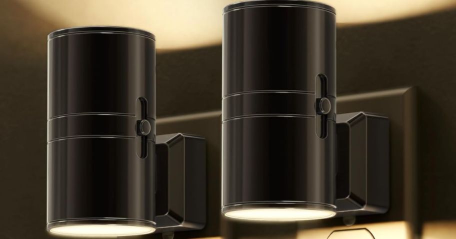 Stock image of two lights connected in black