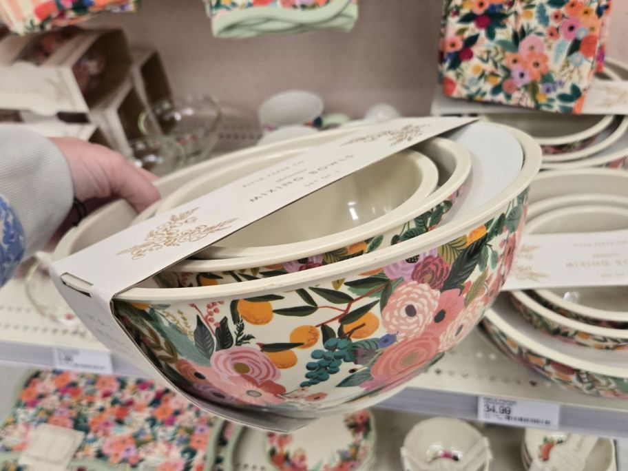 Rifle Paper Co. Garden Party Melamine Mixing Bowls 3-Piece Set