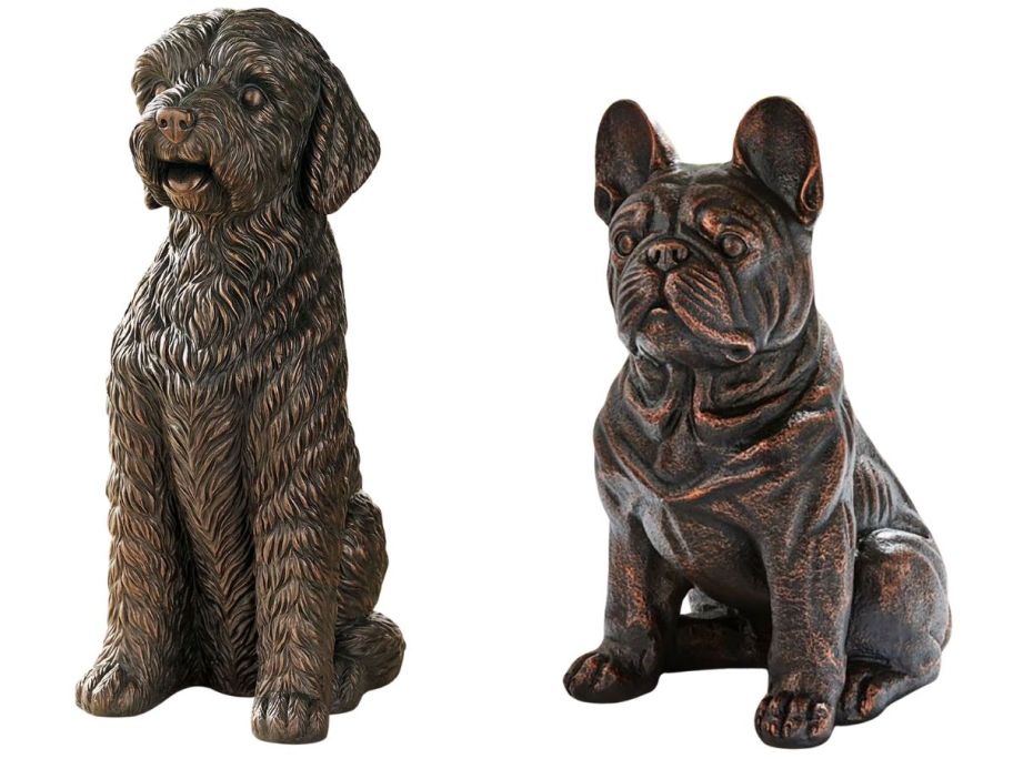 two dog statues