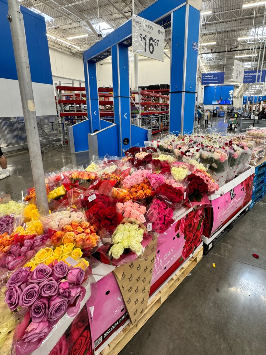 Sam's Club roses on display