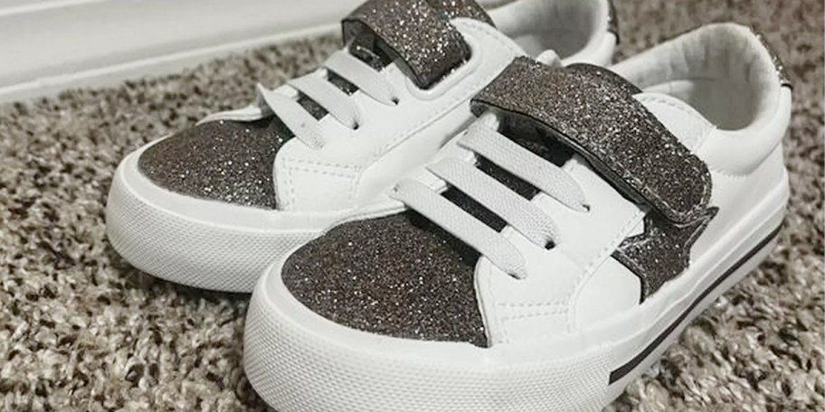 white and sparkling star shoes