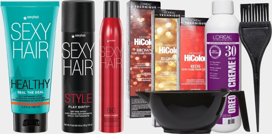 hair color bundle and styling products