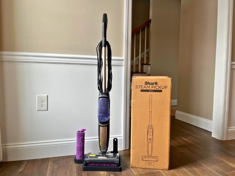 a Shark Steam Vacuum & Mop by the box it comes in