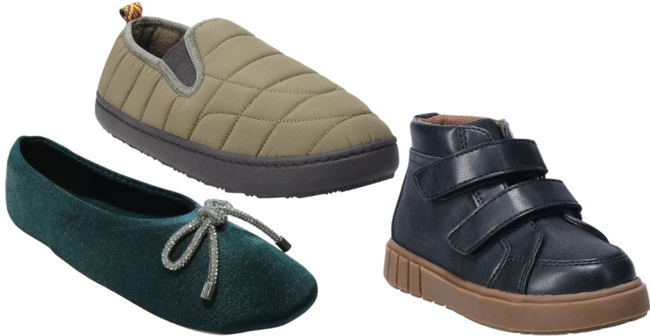 womens, mens and kids shoes and slippers