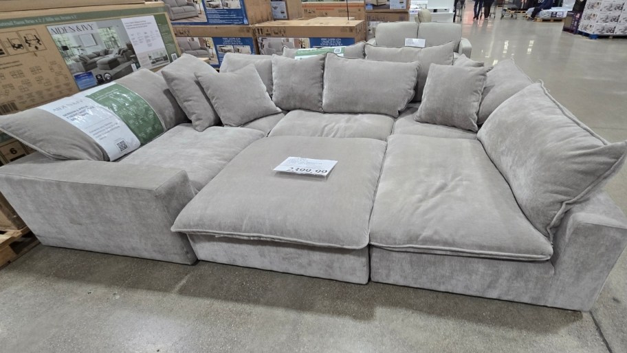 large 6 piece gray sofa