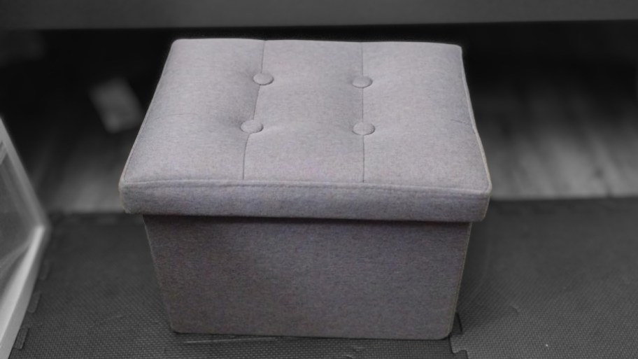 grey storage ottoman 