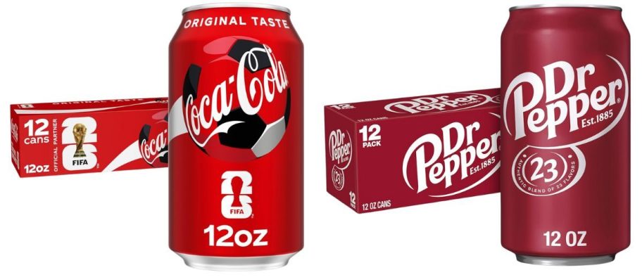 one coke and one dr pepper 12 pack