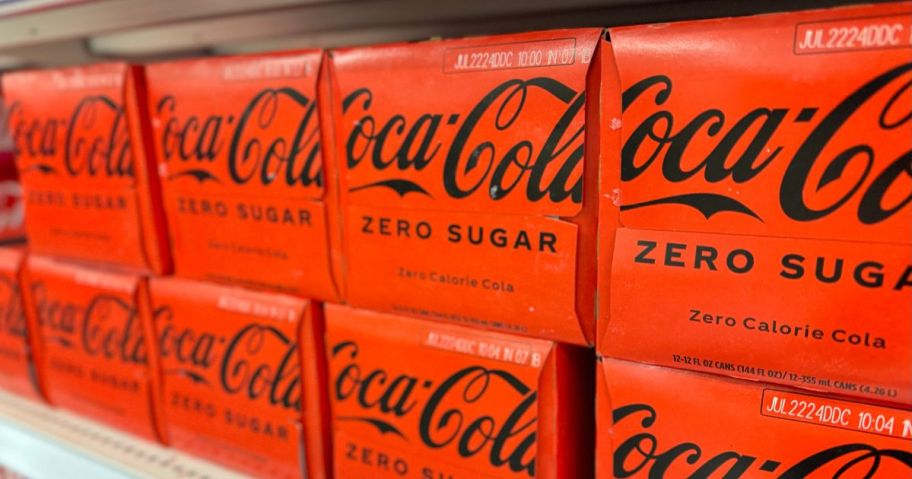 Coca-Cola Zero Sugar 12oz 12-Packs on shelf in store